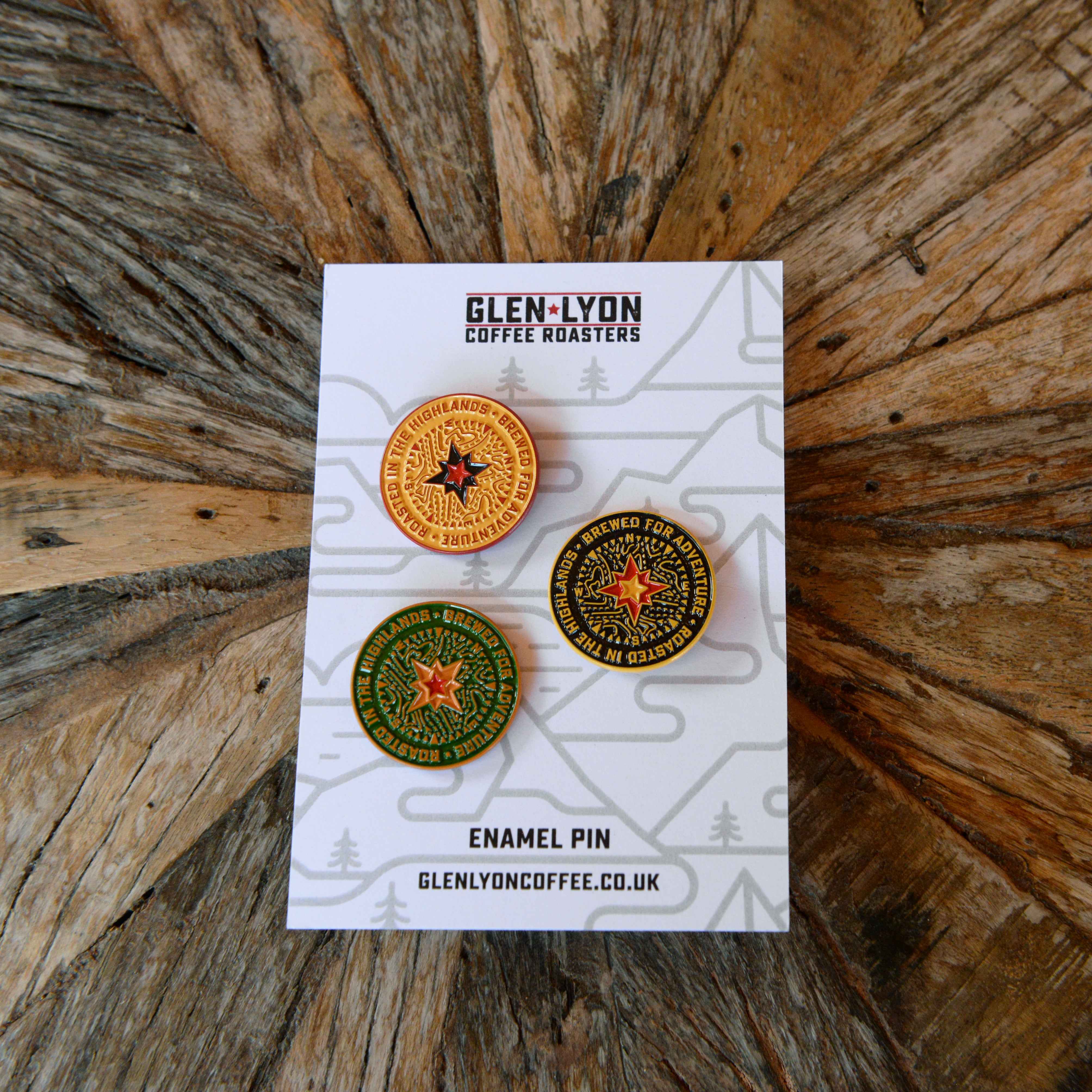 Brewed for Adventure Compass Pin Trio
