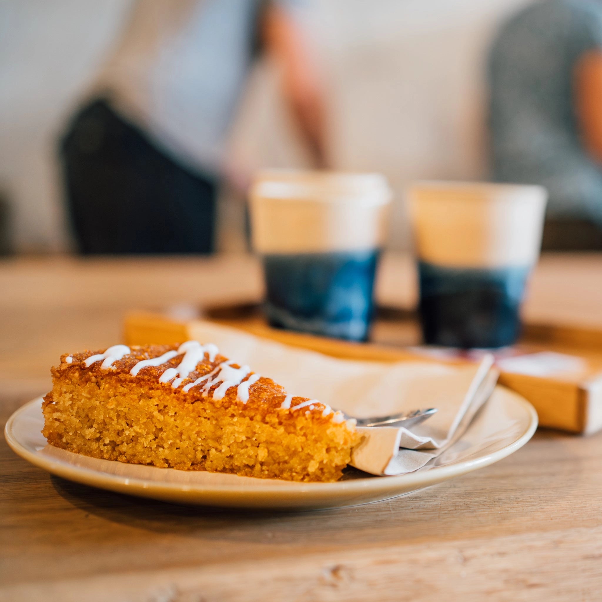 A closeup of cake at the Glen Lyon Coffee roastery cafe