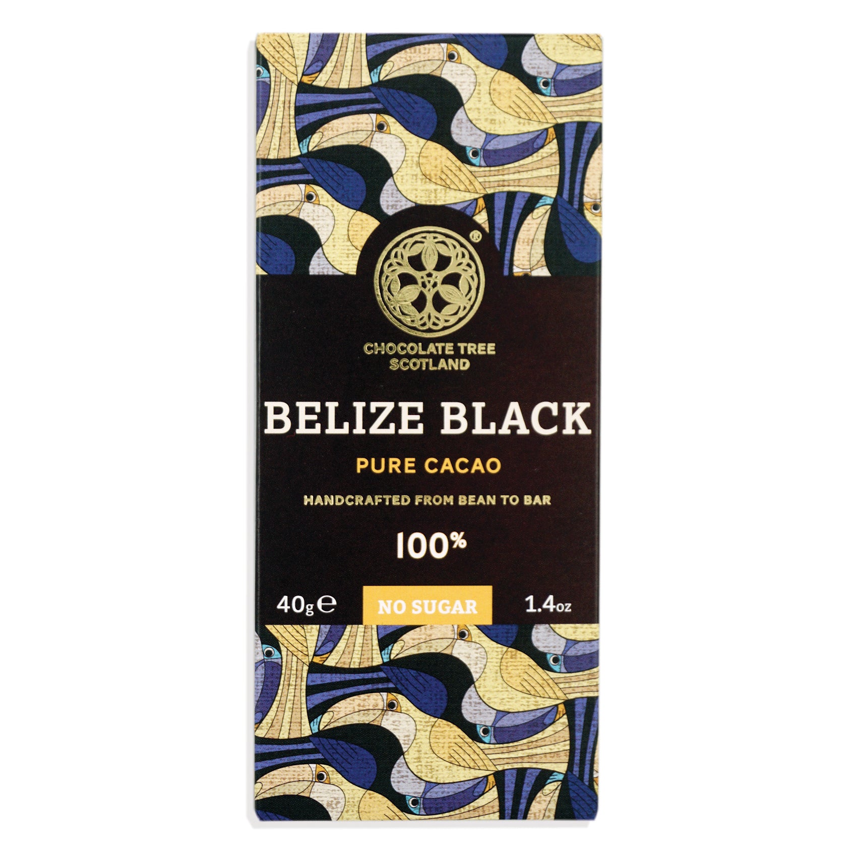 A bar of Chocolate Tree Belize 100% pure dark chocolate