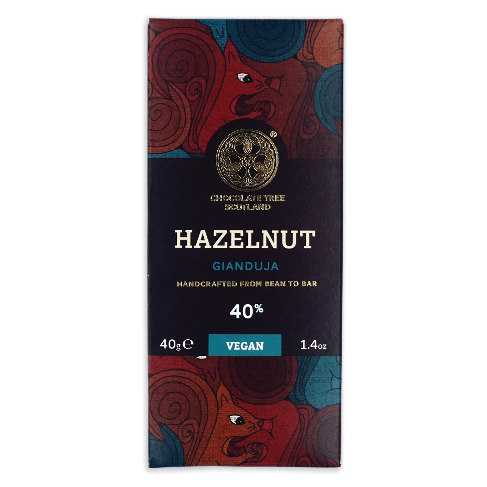 A bar of Chocolate Tree Hazelnut chocolate