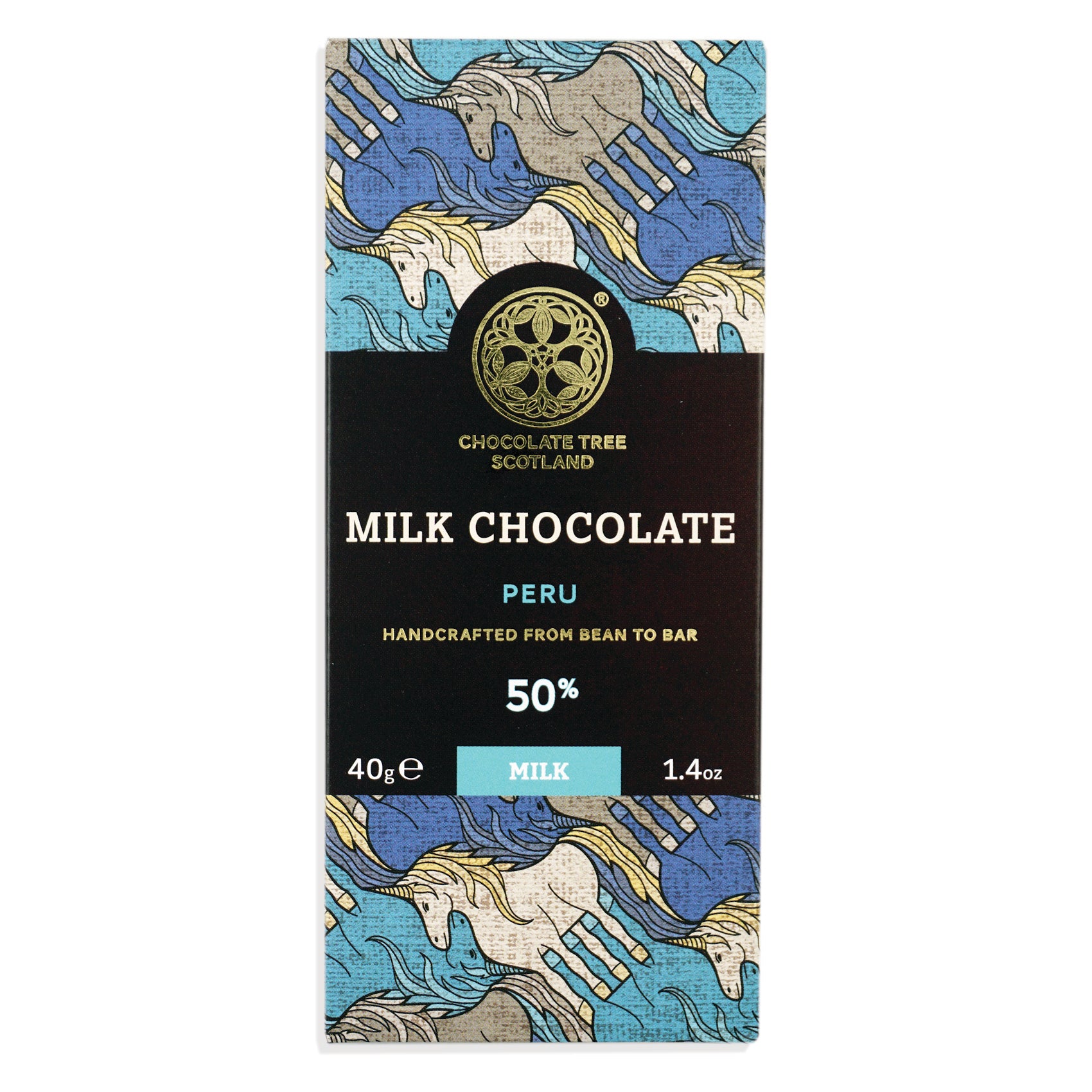 A bar of Chocolate Tree Peru 50% milk chocolate